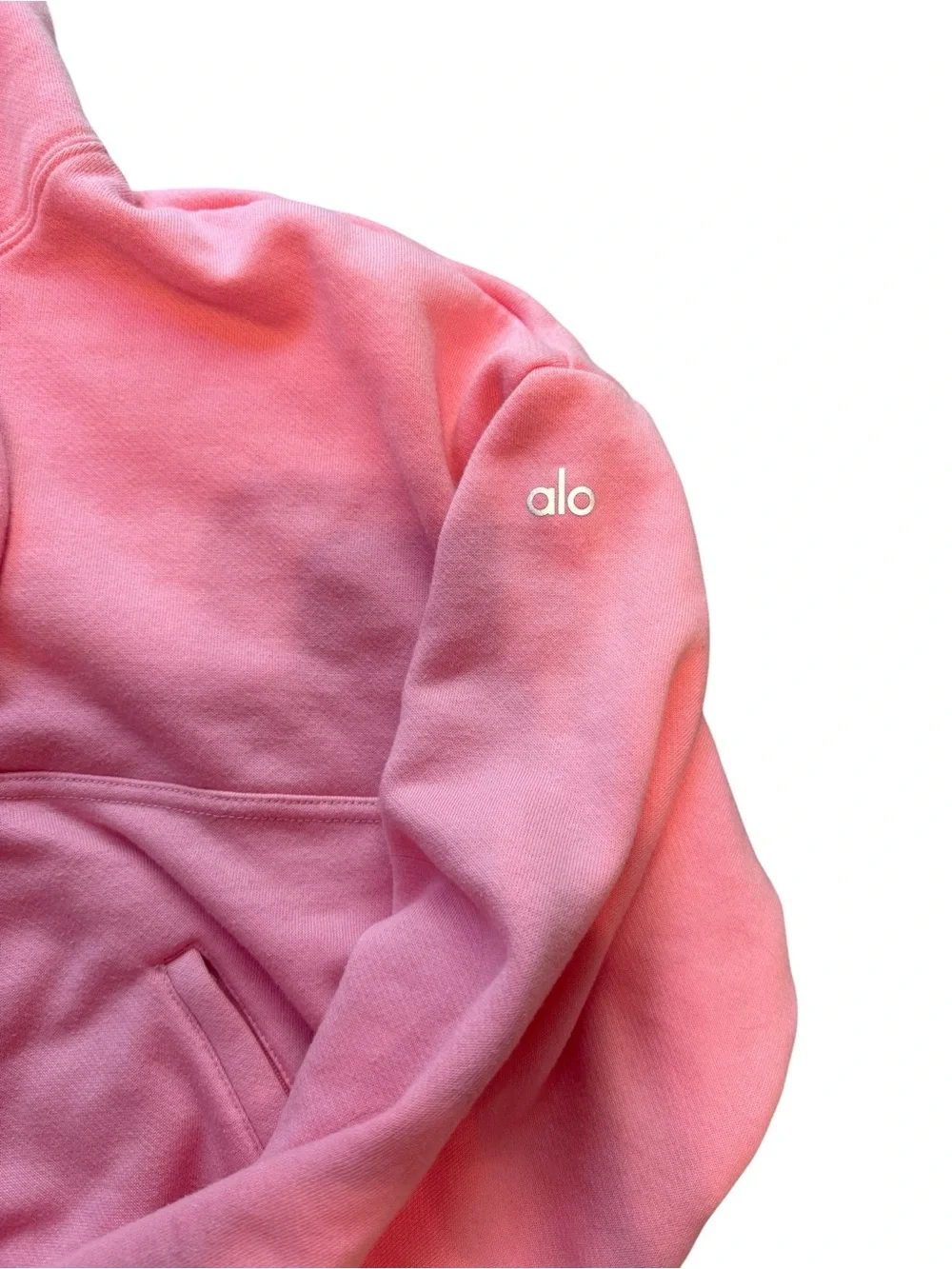 Alo Yoga Stadium Half Zip Hoodie in Macaron Pink
